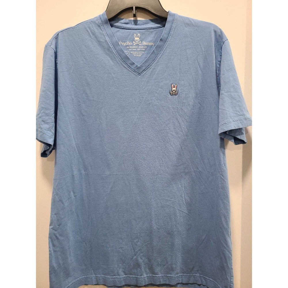 Psycho Bunny V Neck Short Sleeve T shirt Men's size 6 Large